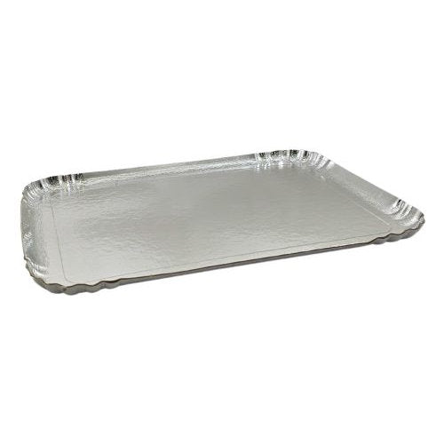 Plateaux traiteur simple face argent 25 x 34 cm (60 unités)