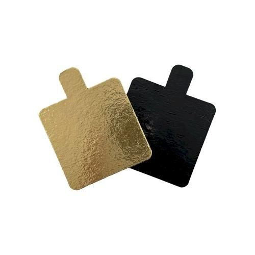 Carrés carton double face or-noir, languette, décortiqué 7 x 7 cm (1000 unités)