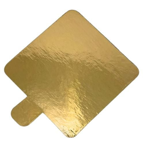 Carrés carton double face or-noir, languette, décortiqué 8 x 8 cm (1000 unités)