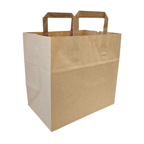 Sac snacking kraft anse plate 26 x 17 x 25 cm (250 unités)