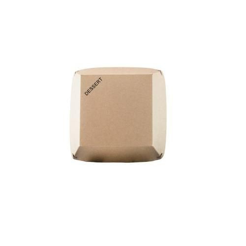 Couvercles carton kraft pour assiette carrée 12,5 cm dessert (200 unités)