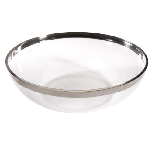 Saladiers cristal bords argentés 1,5 l - ø 20 cm (40 unités)