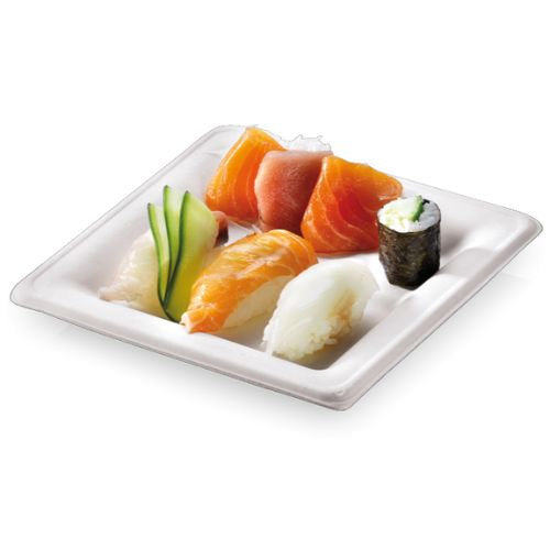 Assiettes karo pulpe blanche carrées- 20 x 20 cm (500 unités)