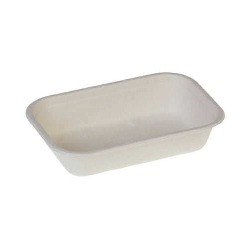 Barquette rectangle canne à sucre sans PFAS 22,9 x 15,3 x 5 cm - 850 ml (250 unités)