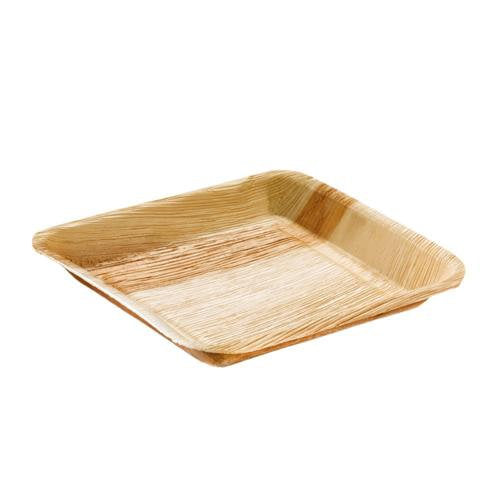 Assiettes carrées palmier 24 x 24 x 2,5 cm (100 unités)
