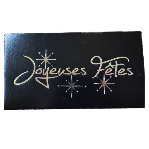Boites bûches noires new joyeuses fêtes - 30 x 11 x 11 cm (25 unités)