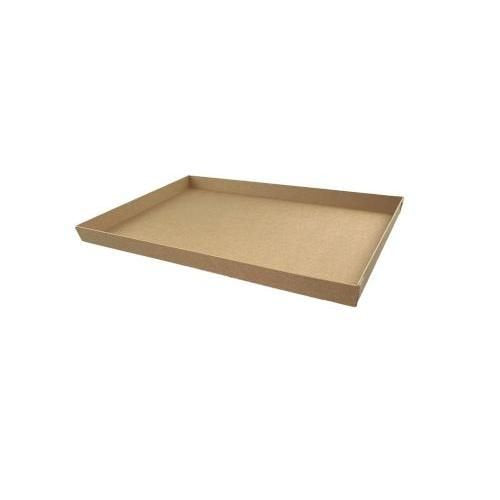 Plateaux traiteur kraft brun evasion + pelliculage - 380 x 270 x 25 mm (100 unités)