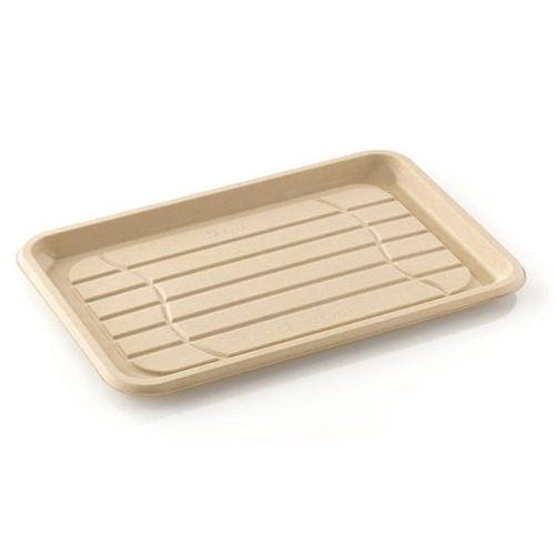 Plateaux rectangles naturels be pulp 46 x 30 x 3 cm (100 unités)