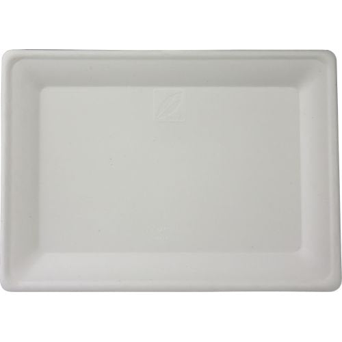 Assiettes rectangulaires de pulpe - 20 x 28 cm (320 unités)