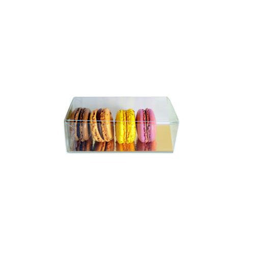 Réglettes fond carton or pour 6 macarons - 18 x 4,5 x 4,5 cm (50 unités)
