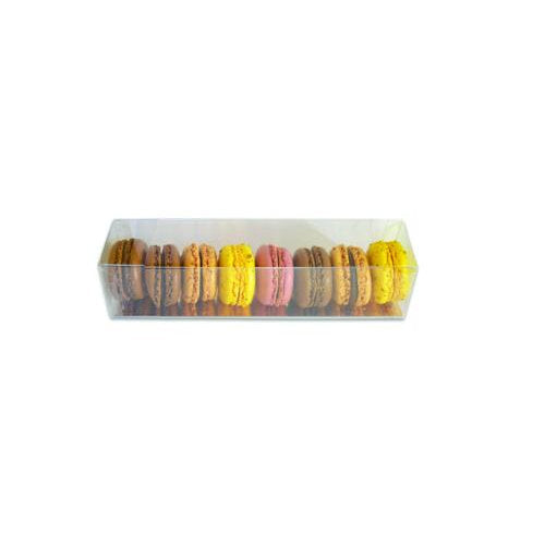 Réglettes fond carton or pour 8 macarons - 24 x 4,5 x 4,5 cm (50 unités)