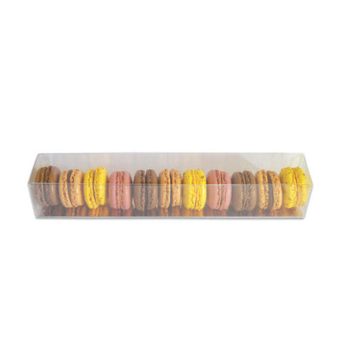Réglettes fond carton or pour 12 macarons - 36 x 4,5 x 4,5 cm (25 unités)