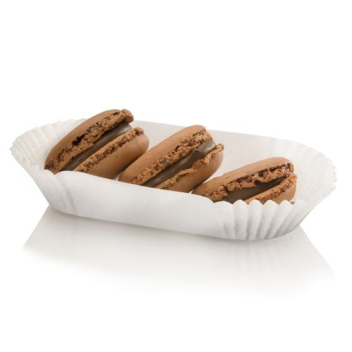 Caissette papier blanc ingraissable ovale 10,4 x 4 x 2,5 cm (10000 unités)