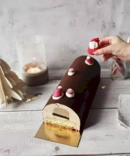 Semelles bûches double face or/noir 44  x 10 cm - bords droits (50 unités)