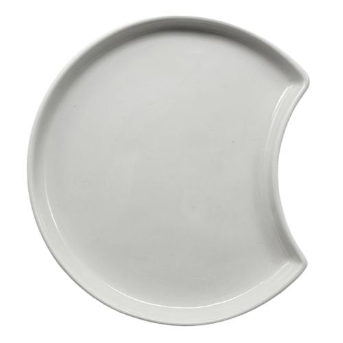 Assiettes ano blanches porcelaine demi-lune ø 12 x 1,2 cm (72 unités)