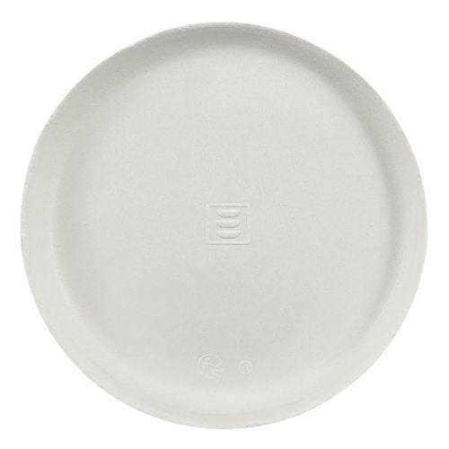 Assiettes ano blanches canne à sucre, sans PFAS, ø 9 x 1 cm (1200 unités)