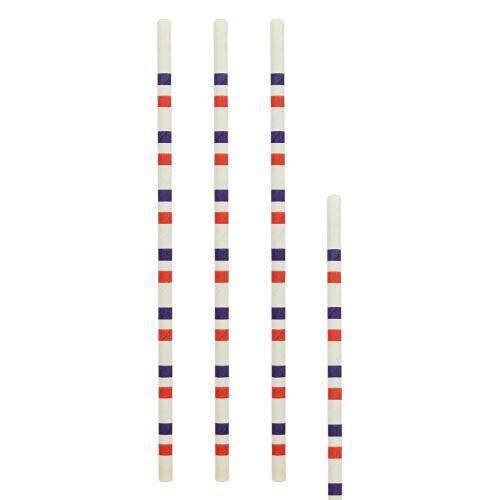 Pailles papier plusieurs drapeaux France ø 6 x 200 mm (2400 unités)