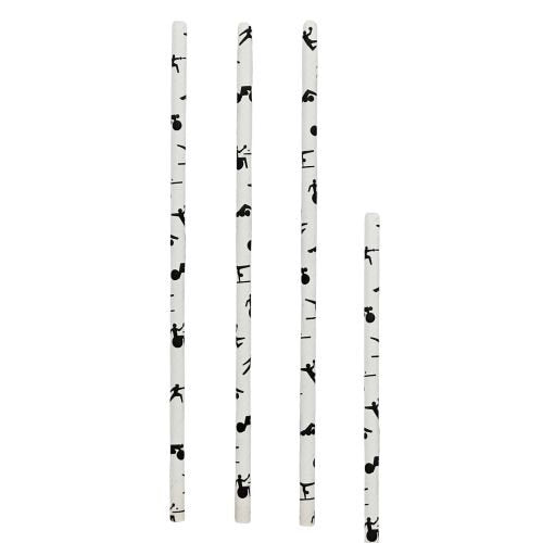 Pailles papier décor sport ø 6 x 200 mm (2400 unités)
