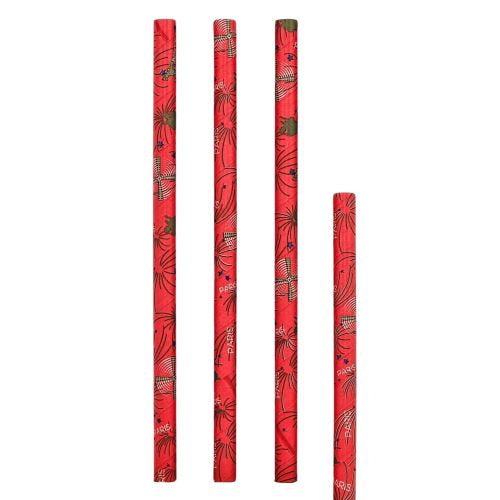 Pailles papier tour eiffel rouge ø 10 x 200 mm (2400 unités)