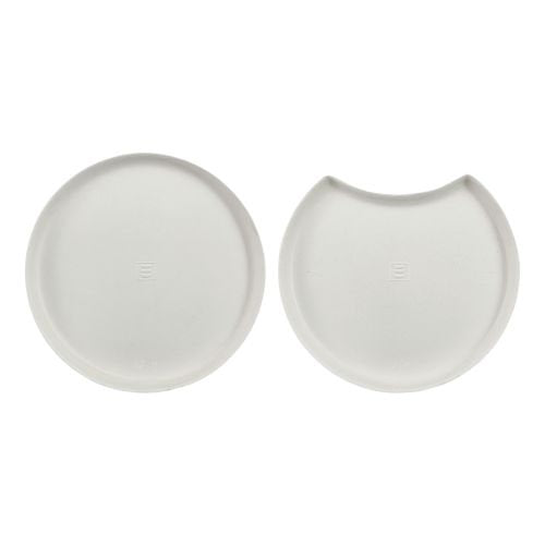 Assiettes Ano canne à sucre sans PFAS ø 12 x 1 cm rond + demi-lune blanc (288 unités)