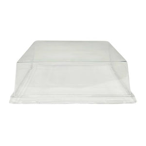 Couvercle PET hauteur 4 cm pour assiette Evasion 12,5 x 12,5 cm (400 unités)