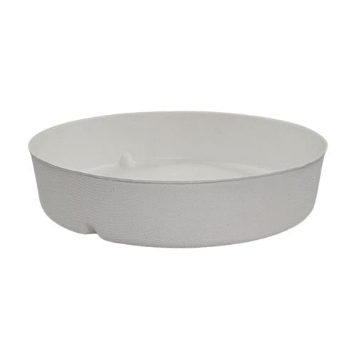 Assiette ano blanche canne à sucre, sans PFAS, ø 16 x 3,5 cm - 600 ml (240 unités)