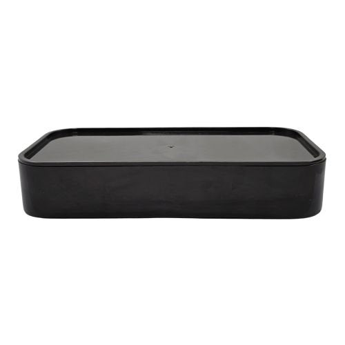 Boites bento PP noir 20,4 x 10,4 x 3,7 cm - 600 ml + couvercles plats (48 unités)