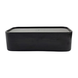 Boites bento PP noir 20,4 x 10,4 x 5,7 cm - 1000 ml + couvercles plats (48 unités)