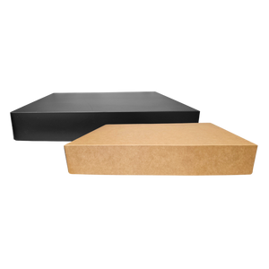 Couvercle carton kraft-noir ht 6 cm pour plateau carton 37 x 27 cm (100 unités)